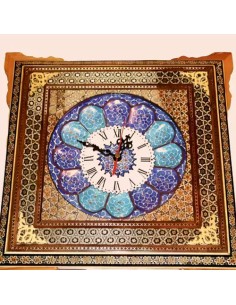 minakari wall clock with khatamkari frame 2