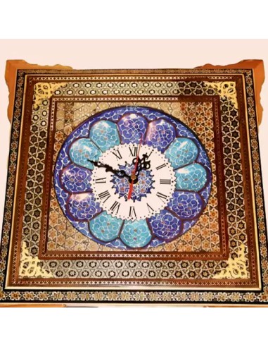 mina kari and khatamkari wall clock