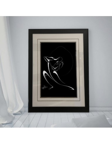Black and White Wall Art a Kissing Dancing Couple Painting in Design