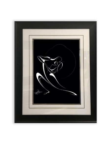 Black and White Wall Art a Kissing Dancing Couple Painting