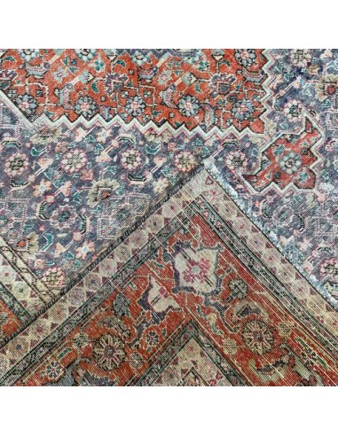 Tabriz Handmade 6x9 Red and Blue Vintage Rug RC-1893 - Back VIew