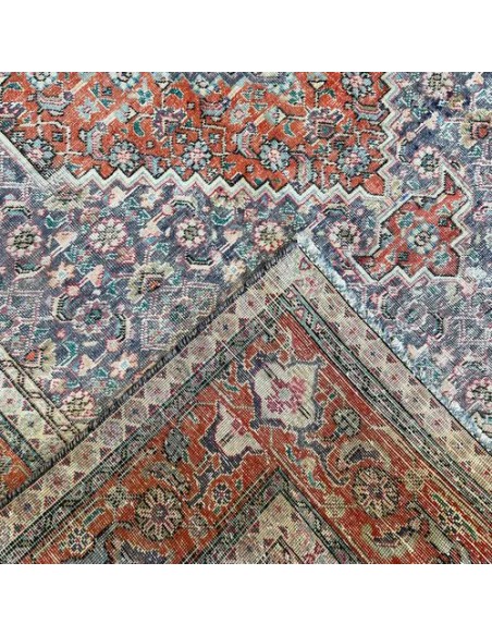Tabriz Handmade 6x9 Red and Blue Vintage Rug RC-1893 - Back VIew