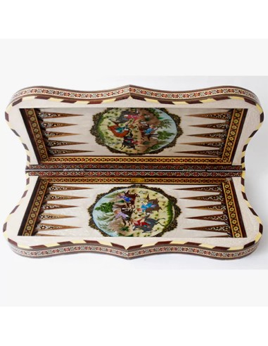 Khatamkari chess and backgammon set