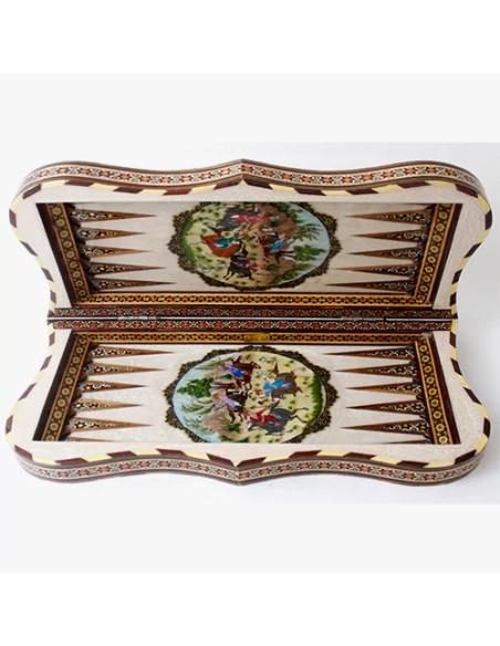 Khatamkari chess and backgammon set