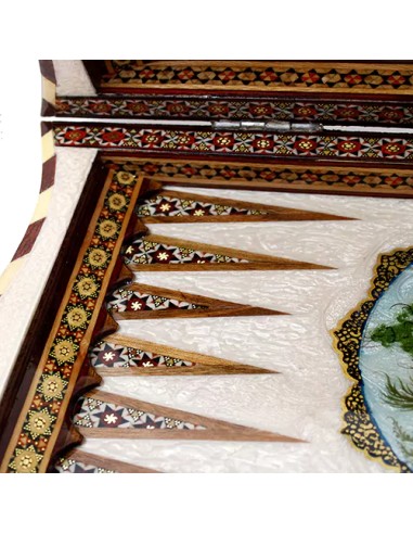 backgammon board with khatam kari marquetry