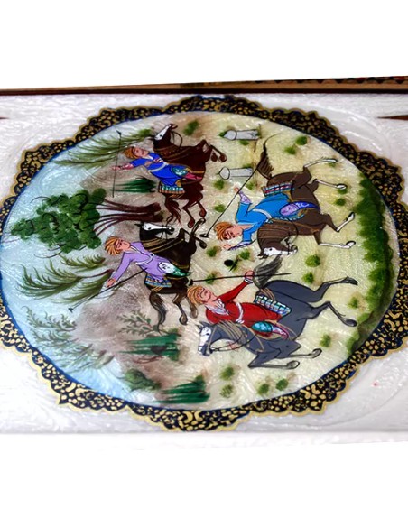 backgammon board with miniature painting