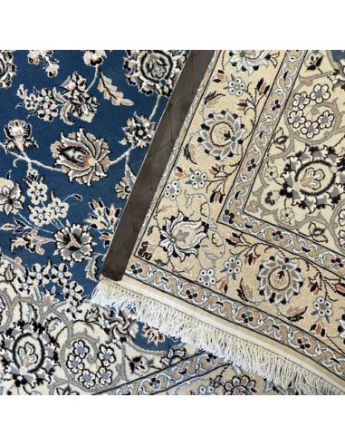 Nain 4x7 Handmade Blue and White Rug RC-1916 - Back View