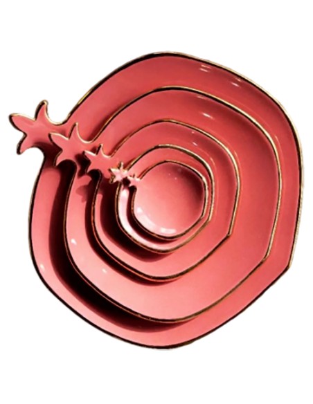 coral pink handmade platter set