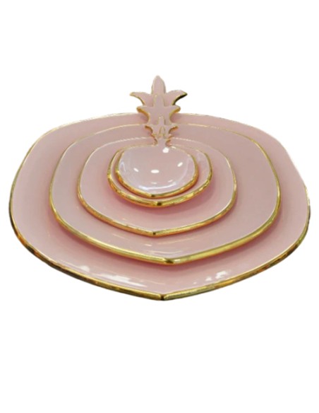 pastel pink handmade platter set