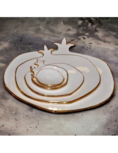 white handmade platter set