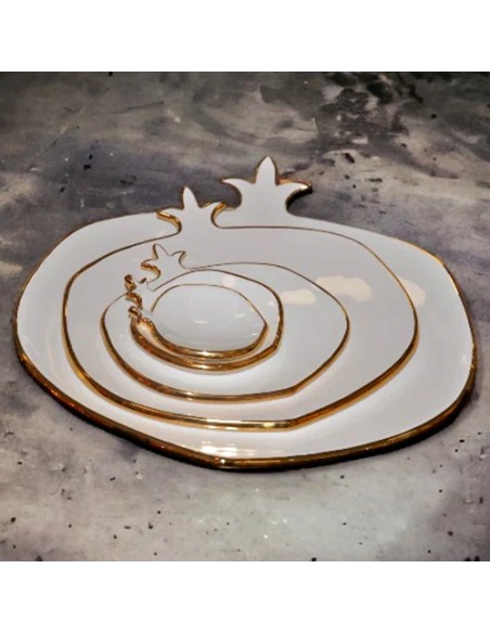 white handmade platter set