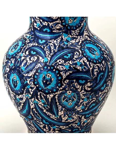 Persian blue flower vase details