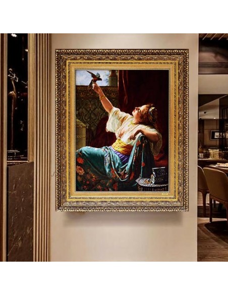 Hand-Woven Pictorial Carpet "Eastewrn Girl" Wall Art