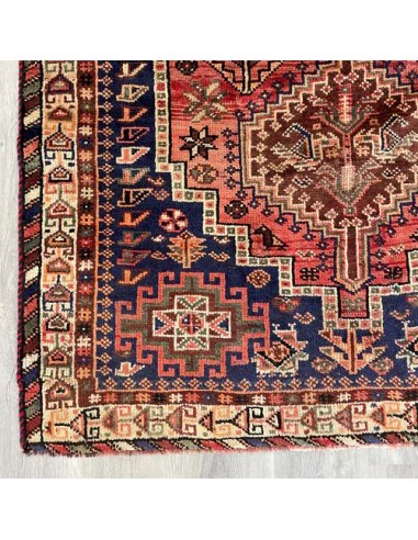 Shiraz 4x7 Handmade Red Vintage Rug RC-1943 - Corner View