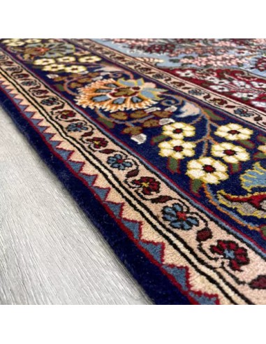 Qom 4x7 Handmade Wool Red Rug RC-1953 - Edge View