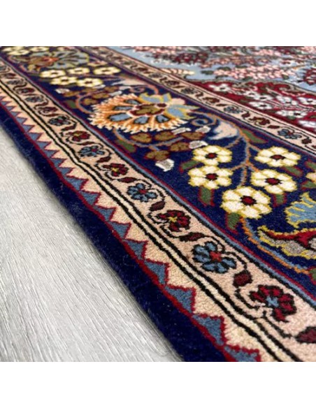 Qom 4x7 Handmade Wool Red Rug RC-1953 - Edge View