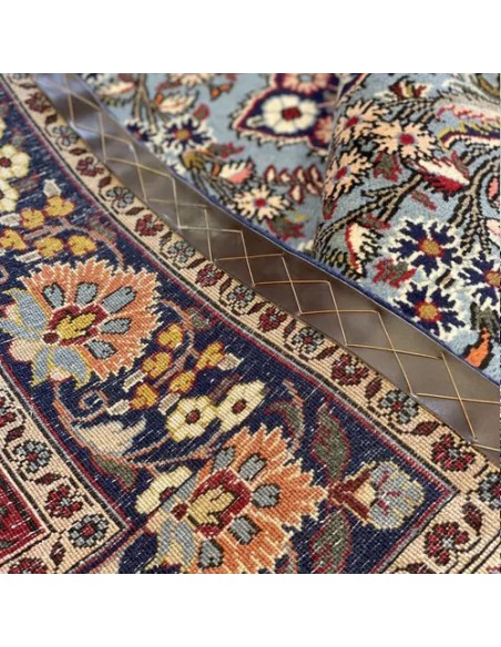 Qom 4x7 Handmade Wool Red Rug RC-1953 - Back View