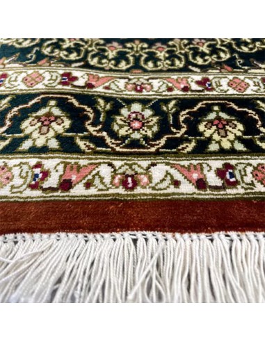 Qom 2x3 All Silk Multicolor Area Rug RC-1957 - Edge View