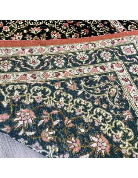 Qom 2x3 All Silk Multicolor Area Rug RC-1957 - Back View Qom 2x3 All Silk Multicolor Area Rug RC-1957 - Back View