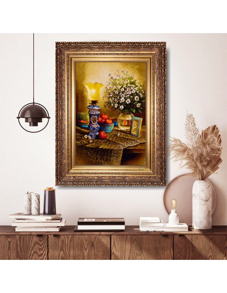 Hand-Woven Pictorial Carpet "Haft-Seen" Wall Art