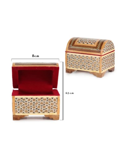 Khatamkari Wood Inlay Jewelry Box HC-1978