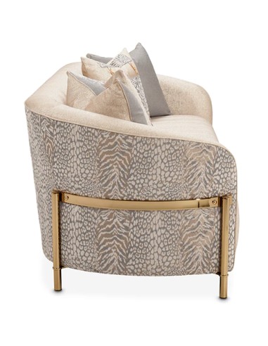 modern sofa with gold finishes