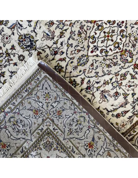 Kashan 5x7 Handmade White Rug RC-2017 - Back View