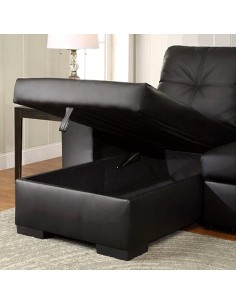 black leatherette sectional modern couch 2
