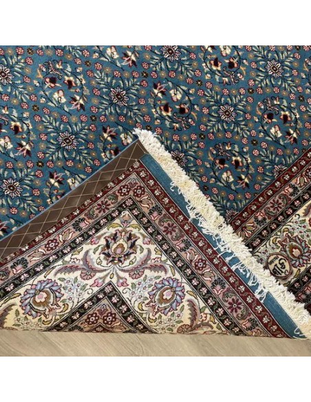 Handmade 5x7 Blue Mashad Rug RC-2041 Back View