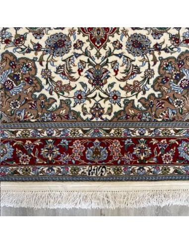 Handmade 3x5 Pure Silk Multicolor Qom Rug RC-2047 Edge View