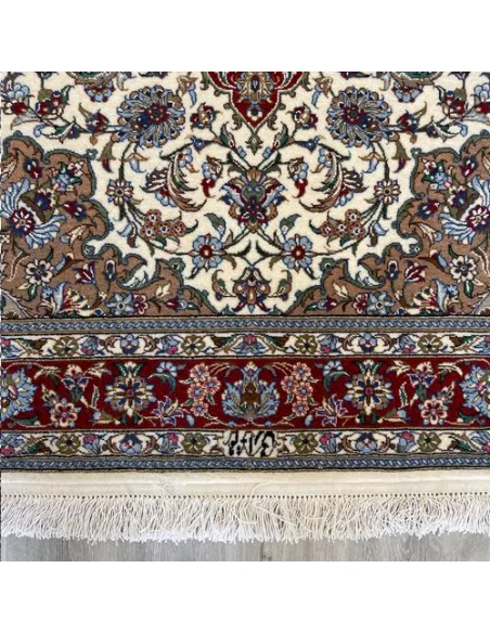 Handmade 3x5 Pure Silk Multicolor Qom Rug RC-2047 Edge View