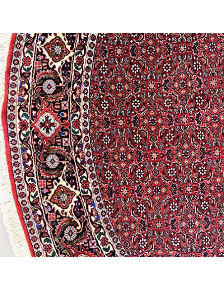Bijar 6'3 x 6'7 Red Nearly Round Rug RC-2048 Edge View Bijar 6'3 x 6'7 Red Nearly Round Rug RC-2048 Edge View