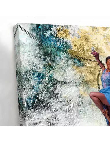 Dancer Woman Canvas Painting and Persian Calligraphy AG-2043