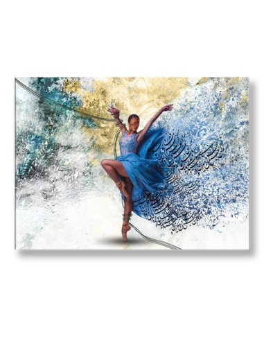 Dancer Woman Canvas Painting and Persian Calligraphy