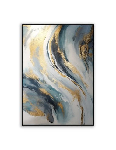 Gold & Blue Abstract Wall Painting AG-2050