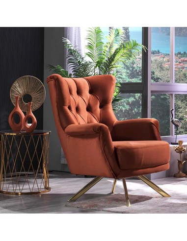 orange modern accent chair