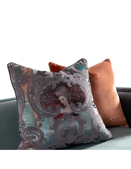 azure grey modern sofa with cushions