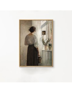 Woman Beside Window Canvas Painting AG-2097
