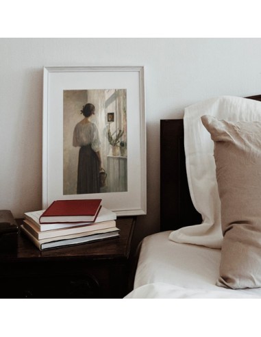 Woman Beside Window Canvas Painting