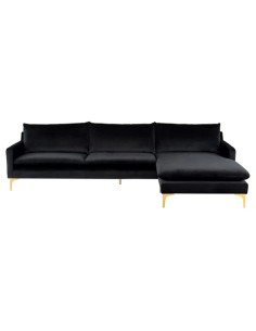 black velvet sectional modern couch