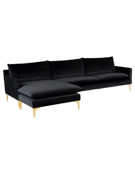 sectional modern couch in black velvet sectional modern couch in black velvet