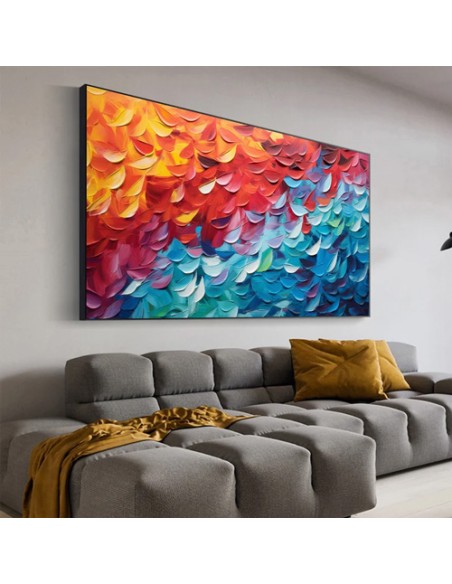 Colorful Abstract Painting in Living Room Colorful Abstract Painting in Living Room