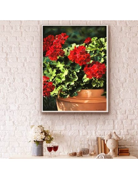 Painting Canvas "Good Feeling of Geranium" Wall Art