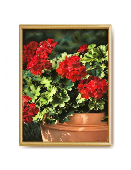 Painting Canvas "Good Feeling of Geranium" Full View