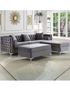grey modern sectional sofa set for sale