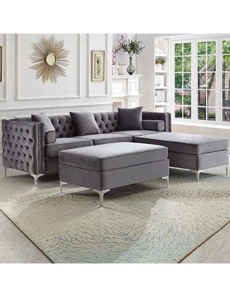 grey modern sectional sofa set for sale
