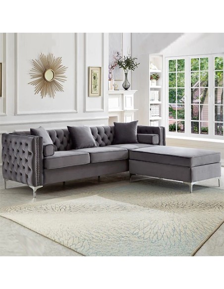 grey modern sectional sofa set