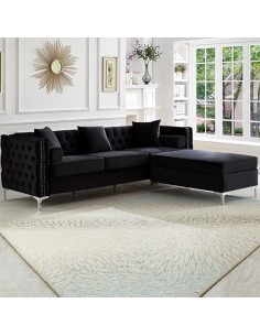 black modern sectional sofa set 2