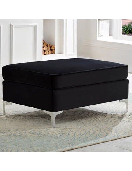 black modern sectional sofa set footstool
