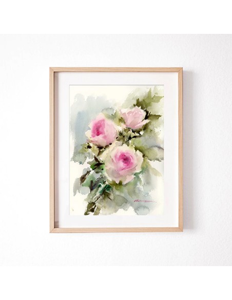 Pink Flowers Abstract Wall Art
